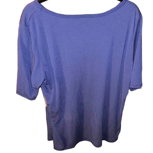 Lularoe 3X solid blue Gigi shirt sleeve t shirt top. NWT. Fitted.Sleeve to elbow - Picture 2 of 7